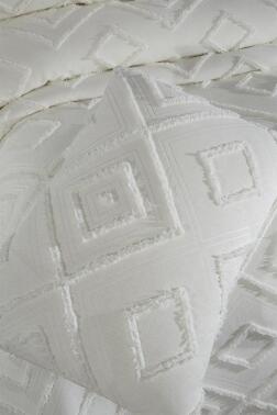 Çeyiz Diyarı Samira 3 Parça Çift Kişilik Pike Takımı Krem - 5