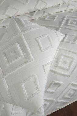 Çeyiz Diyarı Samira 3 Parça Çift Kişilik Pike Takımı Krem - 6