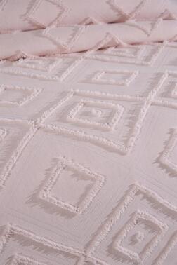 Çeyiz Diyarı Samira 3 Parça Çift Kişilik Pike Takımı Pudra - 5