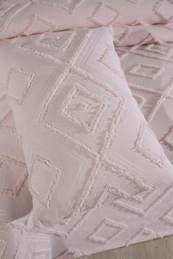 Çeyiz Diyarı Samira 3 Parça Çift Kişilik Pike Takımı Pudra - 6