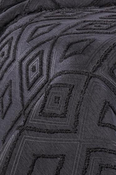 Çeyiz Diyarı Samira 3 Parça Çift Kişilik Pike Takımı Siyah - Çeyiz Diyarı (1)