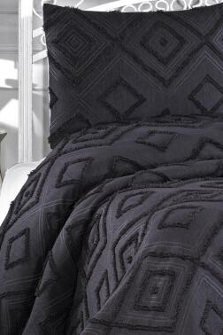 Çeyiz Diyarı Samira 3 Parça Çift Kişilik Pike Takımı Siyah - 4