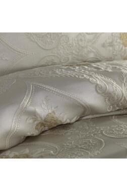 Çeyiz Diyarı Sandra Tek Kişilik Jakarlı Yatak Örtüsü Krem - 4