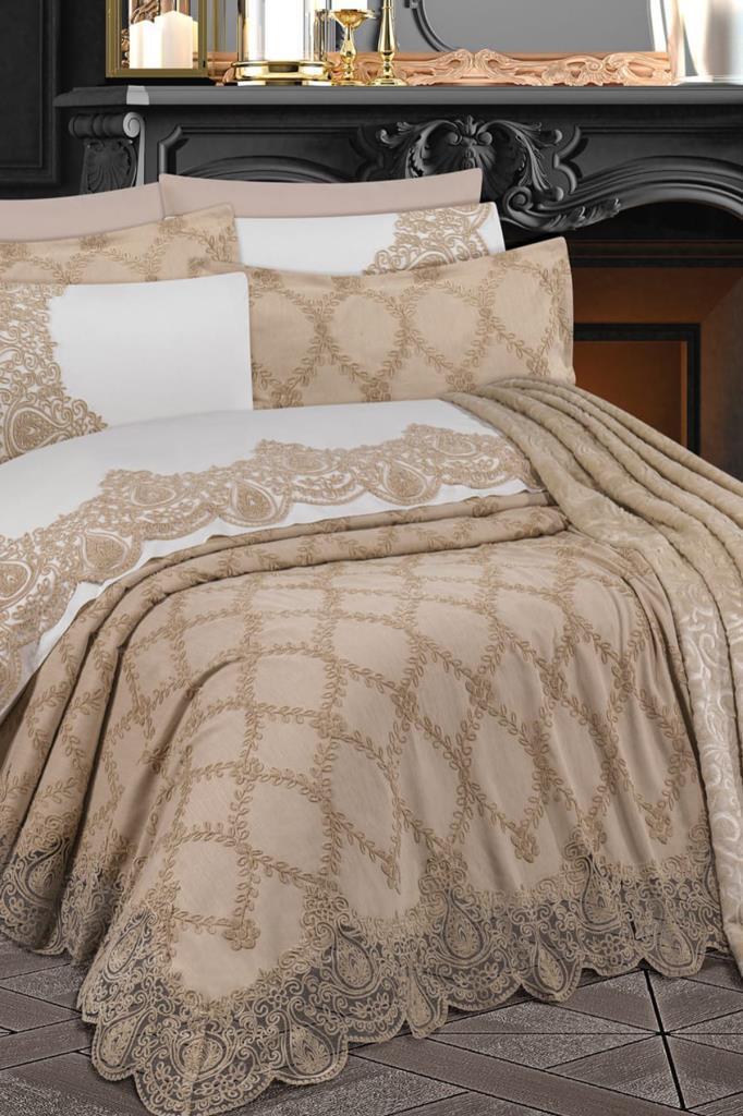 Çeyiz Diyarı Saray 10 Parça Battaniyeli Çeyiz Seti Bej - 1