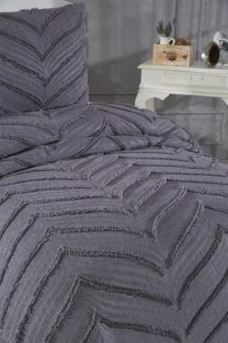 Çeyiz Diyarı Sementina 2 Parça Tek Kişilik Pike Takımı Antrasit - 3