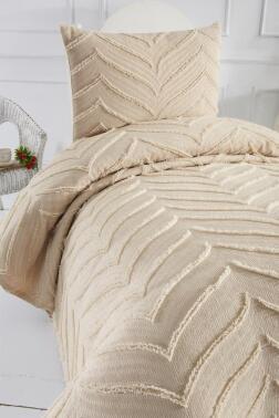 Çeyiz Diyarı Sementina 2 Parça Tek Kişilik Pike Takımı Bej - 3