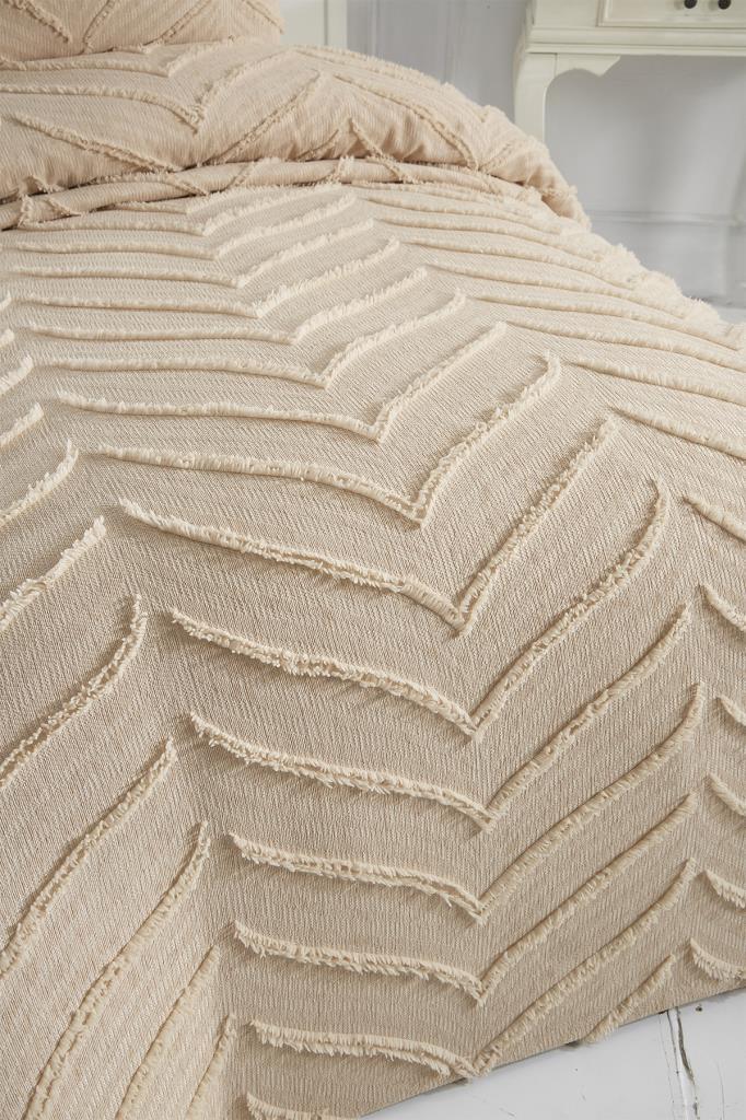 Çeyiz Diyarı Sementina 2 Parça Tek Kişilik Pike Takımı Bej - 4