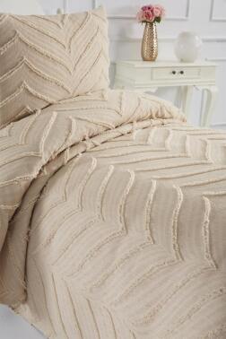 Çeyiz Diyarı Sementina 2 Parça Tek Kişilik Pike Takımı Bej - 5