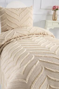 Çeyiz Diyarı Sementina 2 Parça Tek Kişilik Pike Takımı Bej - 6