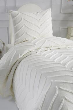 Çeyiz Diyarı Sementina 2 Parça Tek Kişilik Pike Takımı Krem - 3