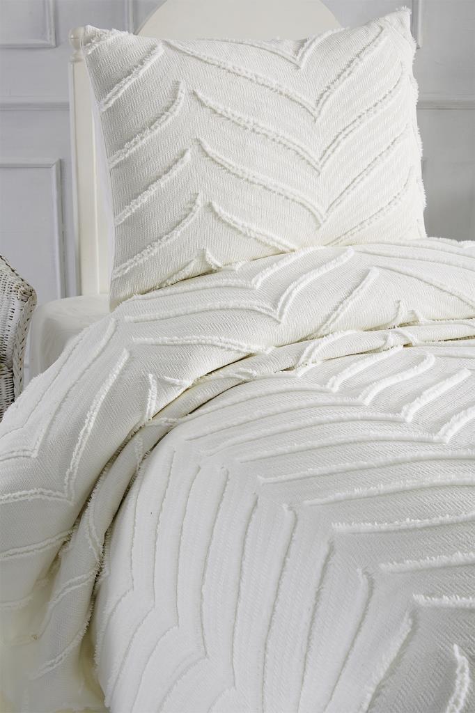 Çeyiz Diyarı Sementina 2 Parça Tek Kişilik Pike Takımı Krem - 4