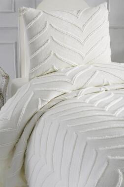 Çeyiz Diyarı Sementina 2 Parça Tek Kişilik Pike Takımı Krem - 4