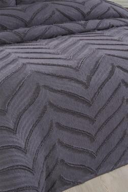 Çeyiz Diyarı Sementina 3 Parça Çift Kişilik Pike Takımı Antrasit - 4