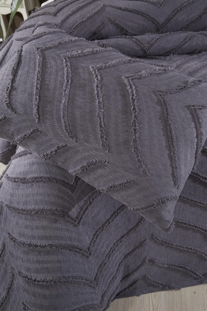 Çeyiz Diyarı Sementina 3 Parça Çift Kişilik Pike Takımı Antrasit - 6