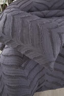 Çeyiz Diyarı Sementina 3 Parça Çift Kişilik Pike Takımı Antrasit - 6