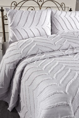 Çeyiz Diyarı Sementina 3 Parça Çift Kişilik Pike Takımı Gri - 2