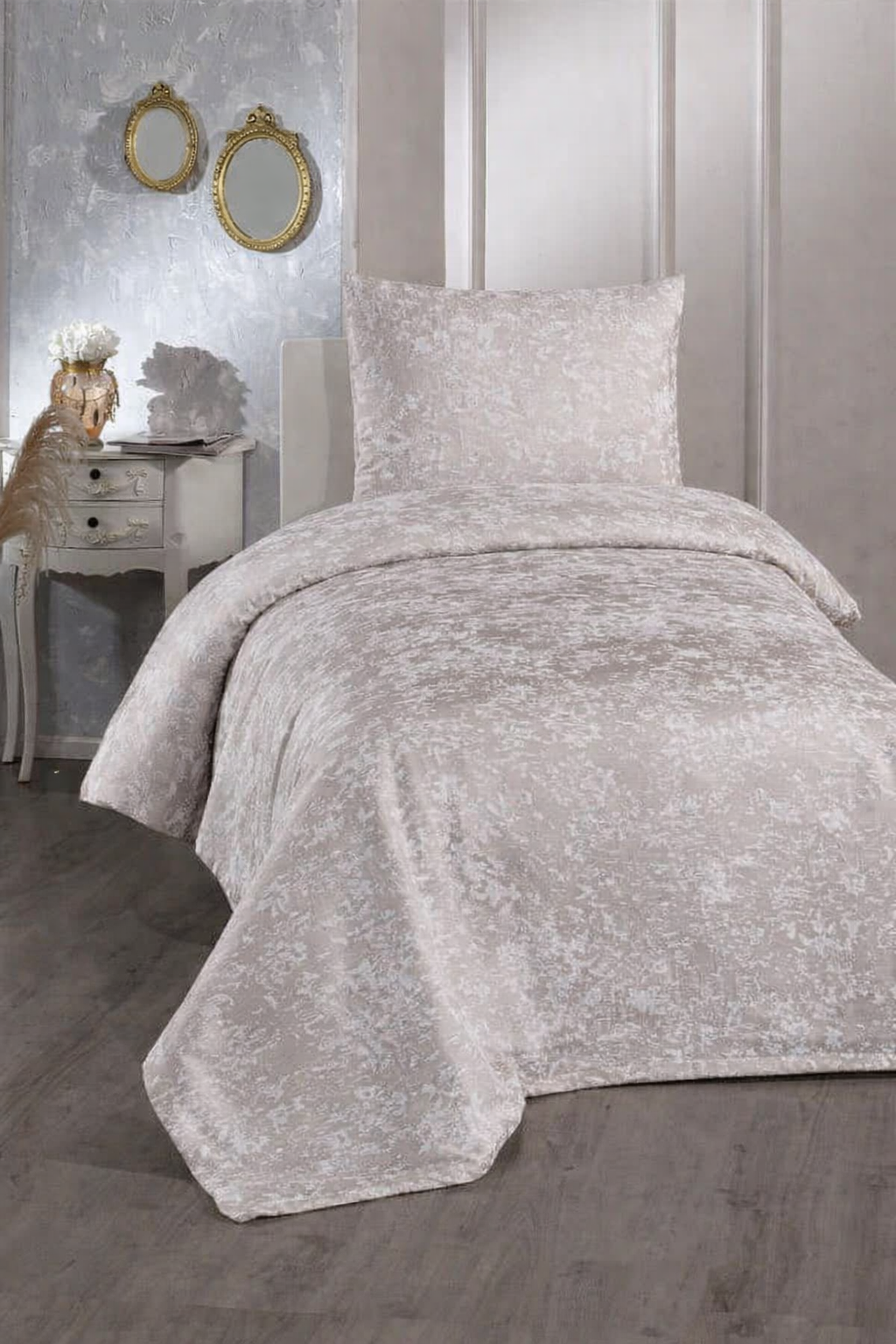 Çeyiz Diyarı Slayka Tek Kişilik Yatak Örtüsü Cappucino - 1