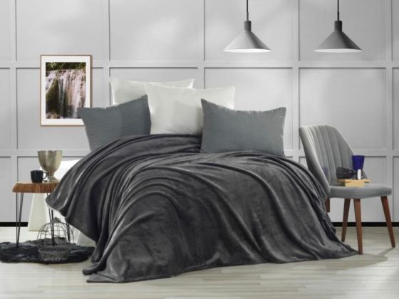 Çeyiz Diyarı Softy Tek Kişilik Ultrasoft Tek Battaniye Antrasit - Hobby