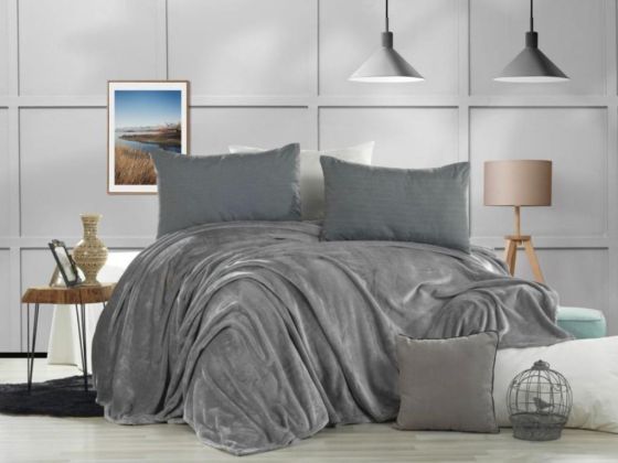 Çeyiz Diyarı Softy Tek Kişilik Ultrasoft Tek Battaniye Gri - Hobby