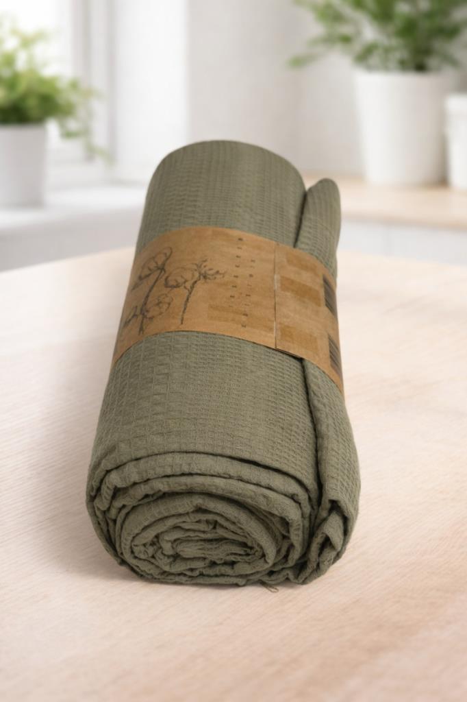 Çeyiz Diyarı Tek Kişilik Yazlık Pamuklu Tek Pike Haki - 1