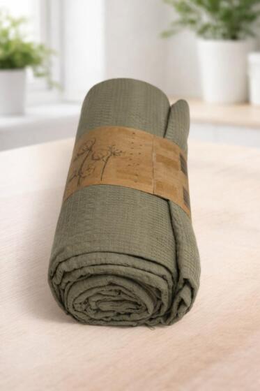 Çeyiz Diyarı Tek Kişilik Yazlık Pamuklu Tek Pike Haki - Çeyiz Diyarı