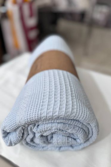Çeyiz Diyarı Tek Kişilik Yazlık Pamuklu Tek Pike Mavi - Çeyiz Diyarı