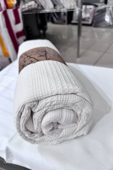 Çeyiz Diyarı Tek Kişilik Yazlık Pamuklu Tek Pike Krem - Çeyiz Diyarı (1)