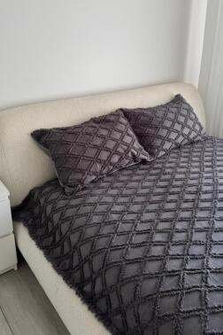 Çeyiz Diyarı Vesya 2 Parça Tek Kişilik Pike Takımı Antrasit - 2