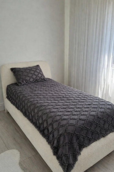 Çeyiz Diyarı Vesya 2 Parça Tek Kişilik Pike Takımı Antrasit - Çeyiz Diyarı