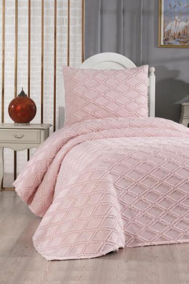 Çeyiz Diyarı Vesya 2 Parça Tek Kişilik Pike Takımı Pudra - Çeyiz Diyarı