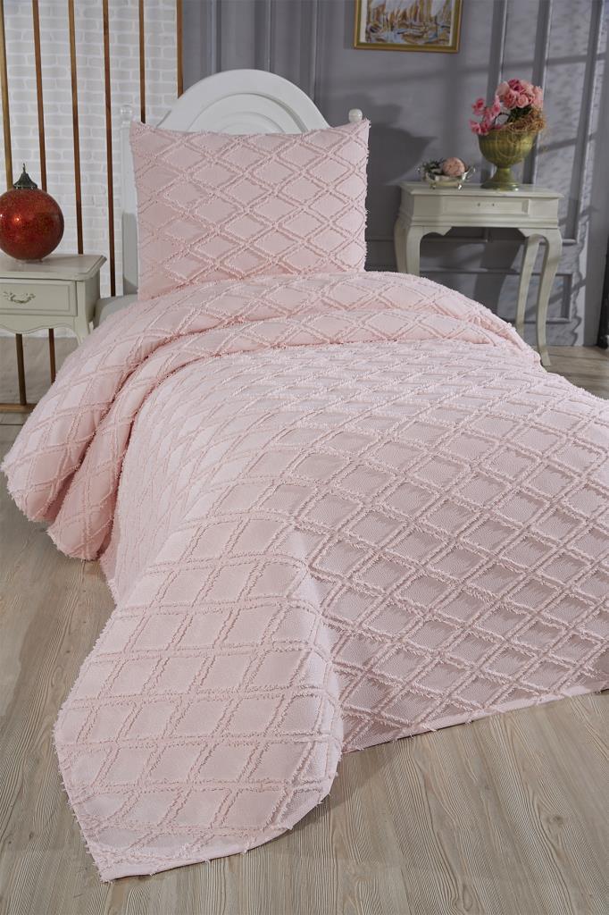 Çeyiz Diyarı Vesya 2 Parça Tek Kişilik Pike Takımı Pudra - 2