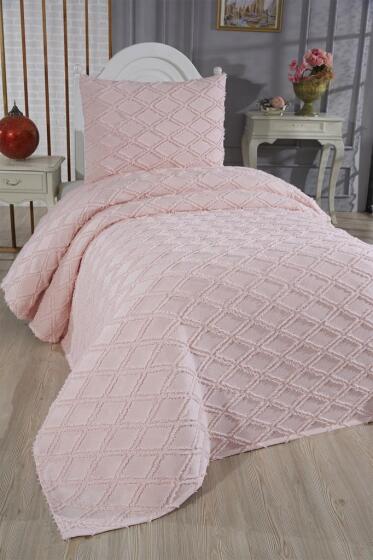 Çeyiz Diyarı Vesya 2 Parça Tek Kişilik Pike Takımı Pudra - Çeyiz Diyarı (1)