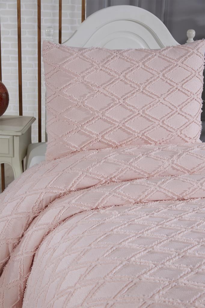 Çeyiz Diyarı Vesya 2 Parça Tek Kişilik Pike Takımı Pudra - 3