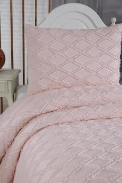 Çeyiz Diyarı Vesya 2 Parça Tek Kişilik Pike Takımı Pudra - 3