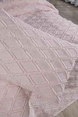 Çeyiz Diyarı Vesya 2 Parça Tek Kişilik Pike Takımı Pudra - 6