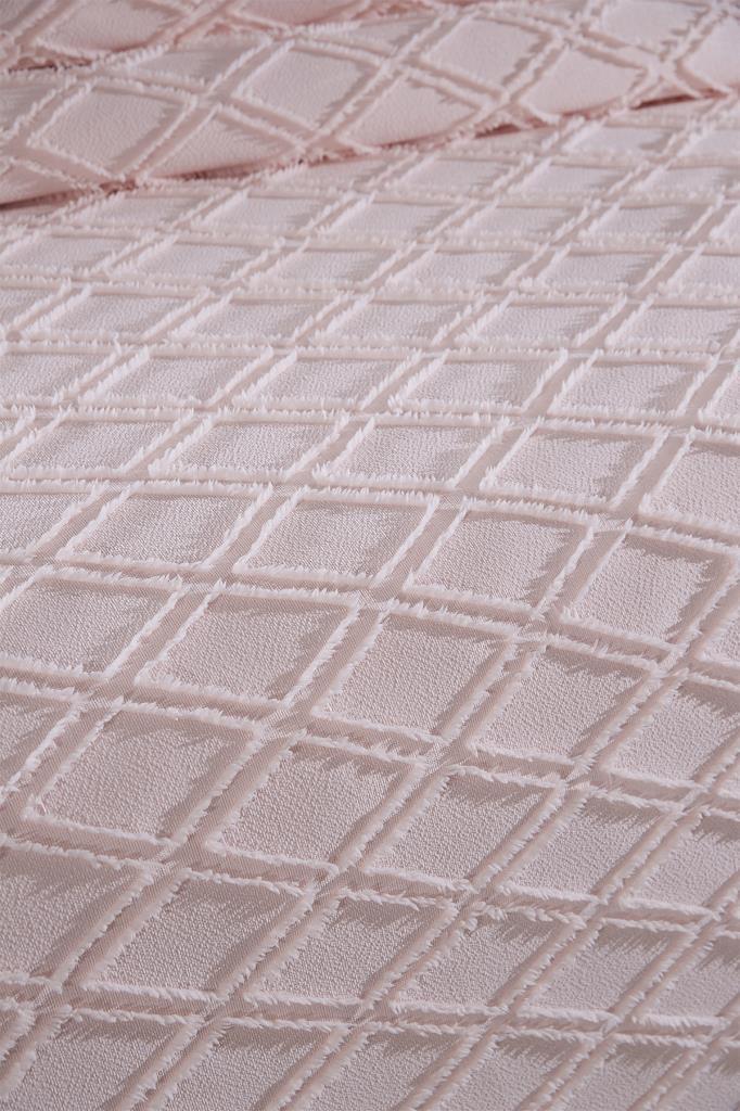 Çeyiz Diyarı Vesya 3 Parça Çift Kişilik Pike Takımı Pudra - 4