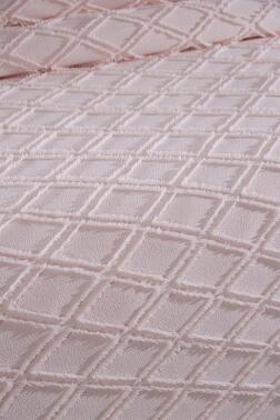 Çeyiz Diyarı Vesya 3 Parça Çift Kişilik Pike Takımı Pudra - 4