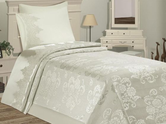 Çeyiz Diyarı Violet Tek Kişilik Pike Takımı Krem - Çeyiz Diyarı