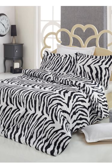 Çeyiz Diyarı Zebra Pamuk Saten Çift Kişilik Nevresim Takımı - Çeyiz Diyarı