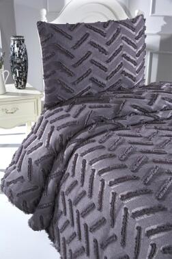 Çeyiz Diyarı Zigra 2 Parça Tek Kişilik Pike Takımı Antrasit - 3