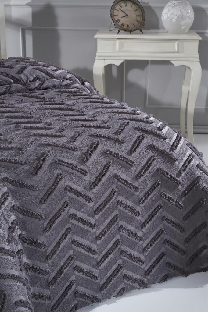 Çeyiz Diyarı Zigra 2 Parça Tek Kişilik Pike Takımı Antrasit - 5