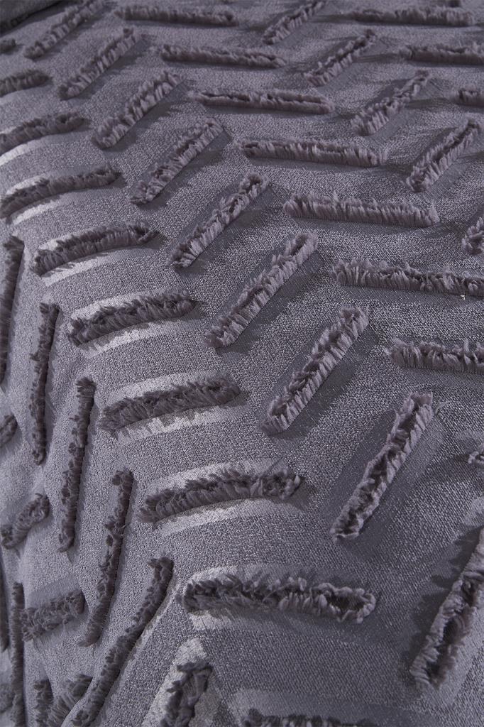 Çeyiz Diyarı Zigra 2 Parça Tek Kişilik Pike Takımı Antrasit - 6