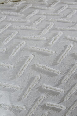 Çeyiz Diyarı Zigra 3 Parça Çift Kişilik Pike Takımı Krem - 5