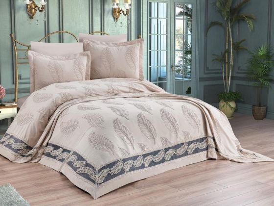Çeyizdiyarı Barbara 6 Parça Şönil Pike Takımı Cappucino - Çeyiz Diyarı
