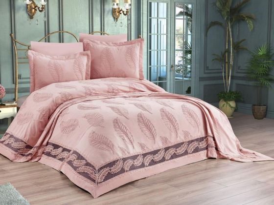 Çeyizdiyarı Barbara 6 Parça Şönil Pike Takımı Pudra - Çeyiz Diyarı