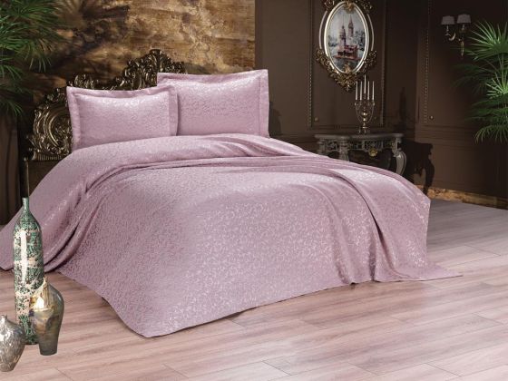 Çeyizdiyarı Cordoba 3 Parça Şönil Pike Takımı Pudra - Çeyiz Diyarı