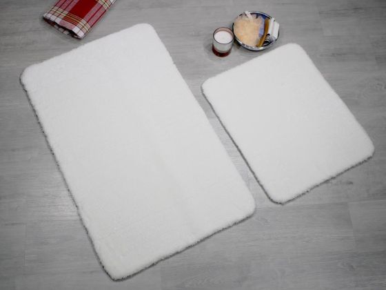 Çeyizdiyarı Puffy 2 Li Pelüş Paspas Takımı Krem - Çeyiz Diyarı