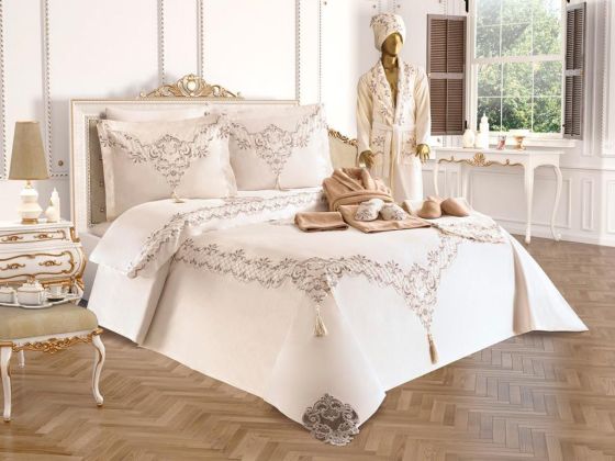 Çeyizdiyarı Romeo 15 Parça Gelin Seti Krem - Çeyiz Diyarı