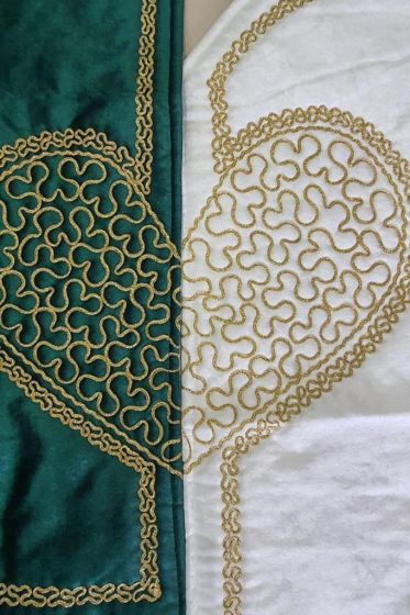 Çeyizdiyarı Sevda Kadife 2'li Seccade Takımı Yeşil Altın - Çeyiz Diyarı (1)