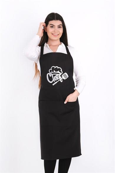 Chef Lüks Mutfak Önlüğü Siyah - 1